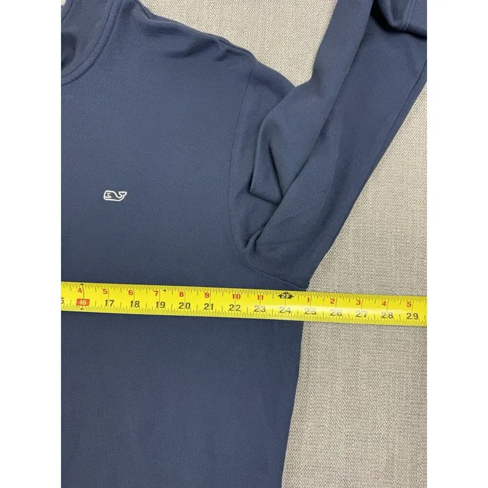 Vineyard Vines 1/4 Zip Pullover XL Blue Pima Cotton Logo Sweater Men’s